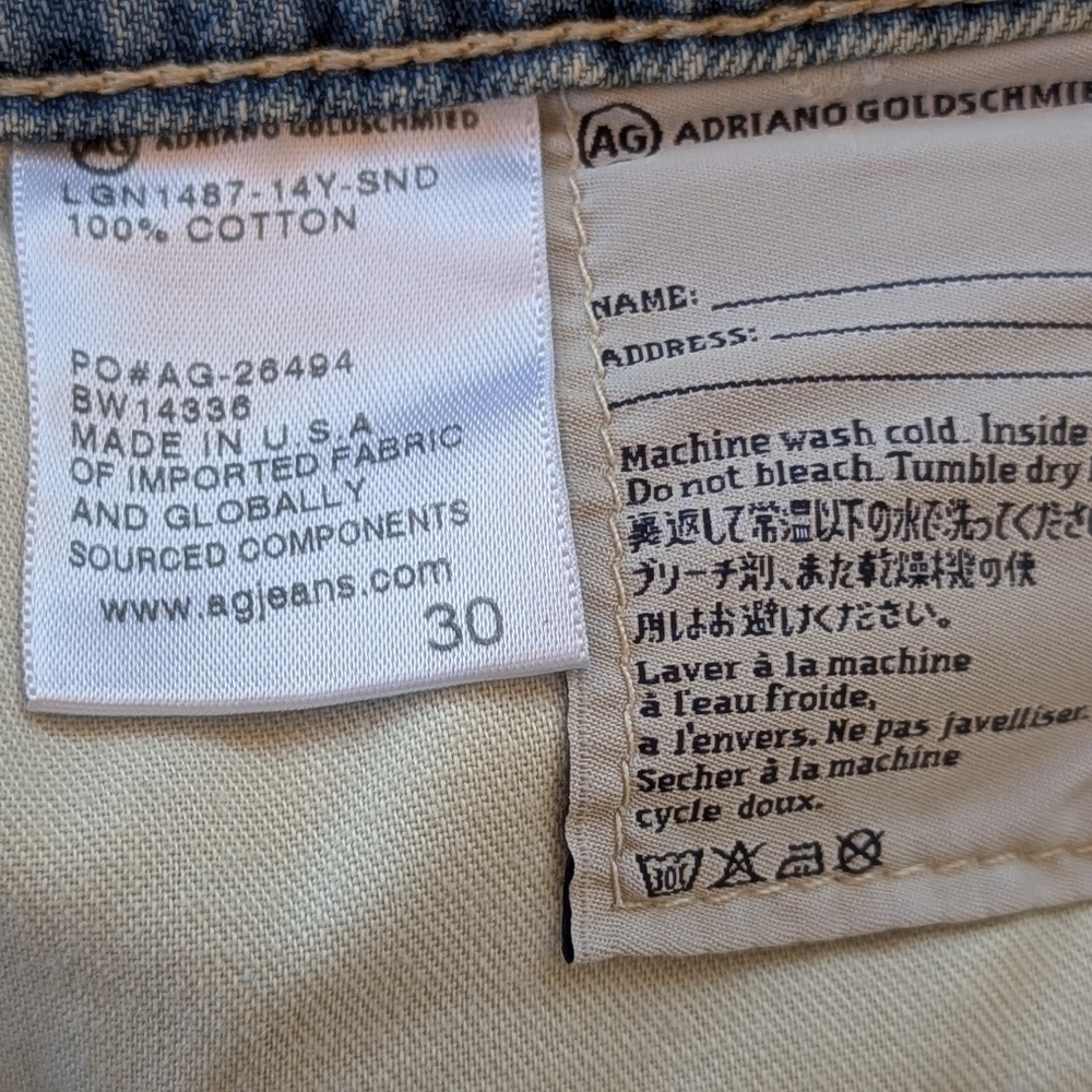 AG The Bonnie Relaxed Distressed Blue Jean Denim Mid Rise Shorts NWT Women's 30 - Picture 10 of 10